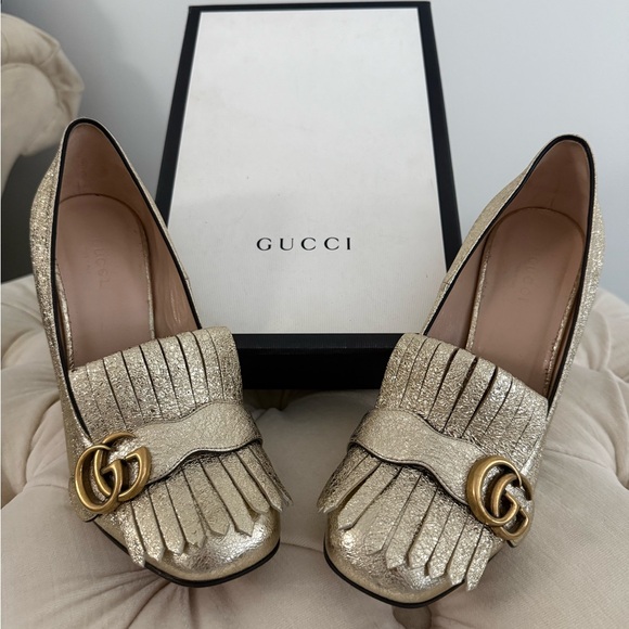 NWT Gucci Marmont Fringe Heels - Picture 14 of 14